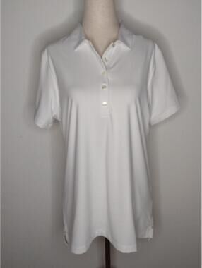 NWT Peter Millar Women's White Polo Shirt Size Large